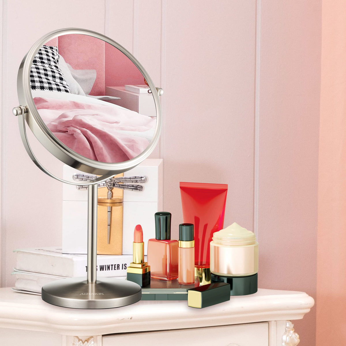 ALHAKIN cleaning cloth and mirror for streak-free reflections