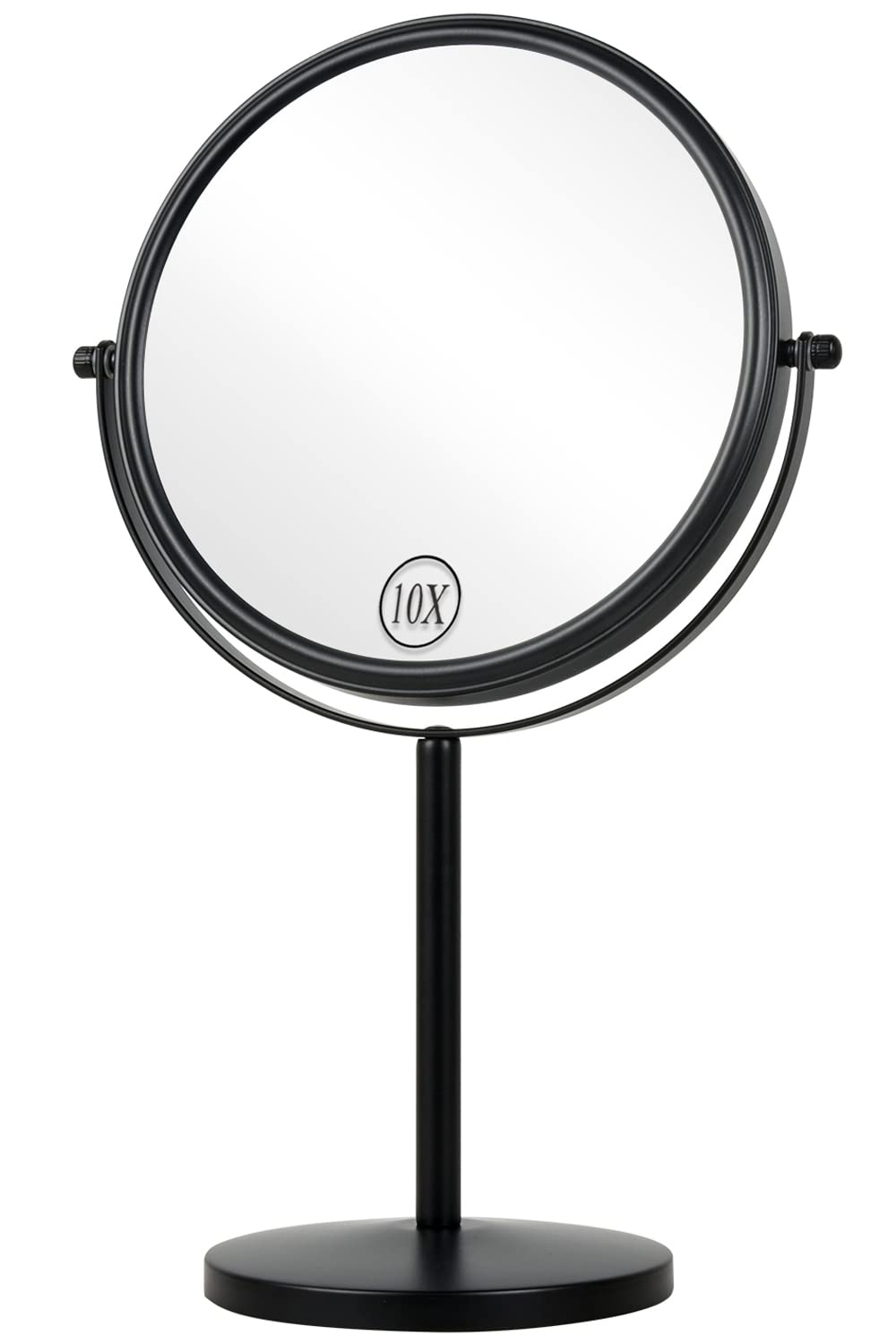 ALHAKIN front-facing 8-inch mirror shows clear full-face view for flawless makeup
