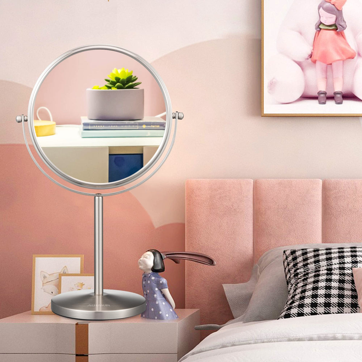 ALHAKIN mirror on bathroom vanity illustrating real-life use