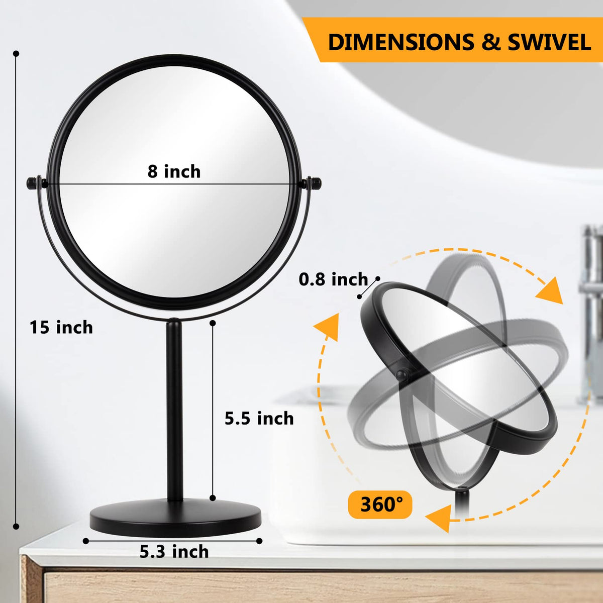 ALHAKIN side profile demonstrating 360° swivel for customizable viewing angles