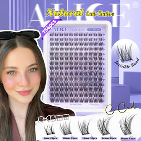 ALICE model before and after cluster lashes showing natural enhancement