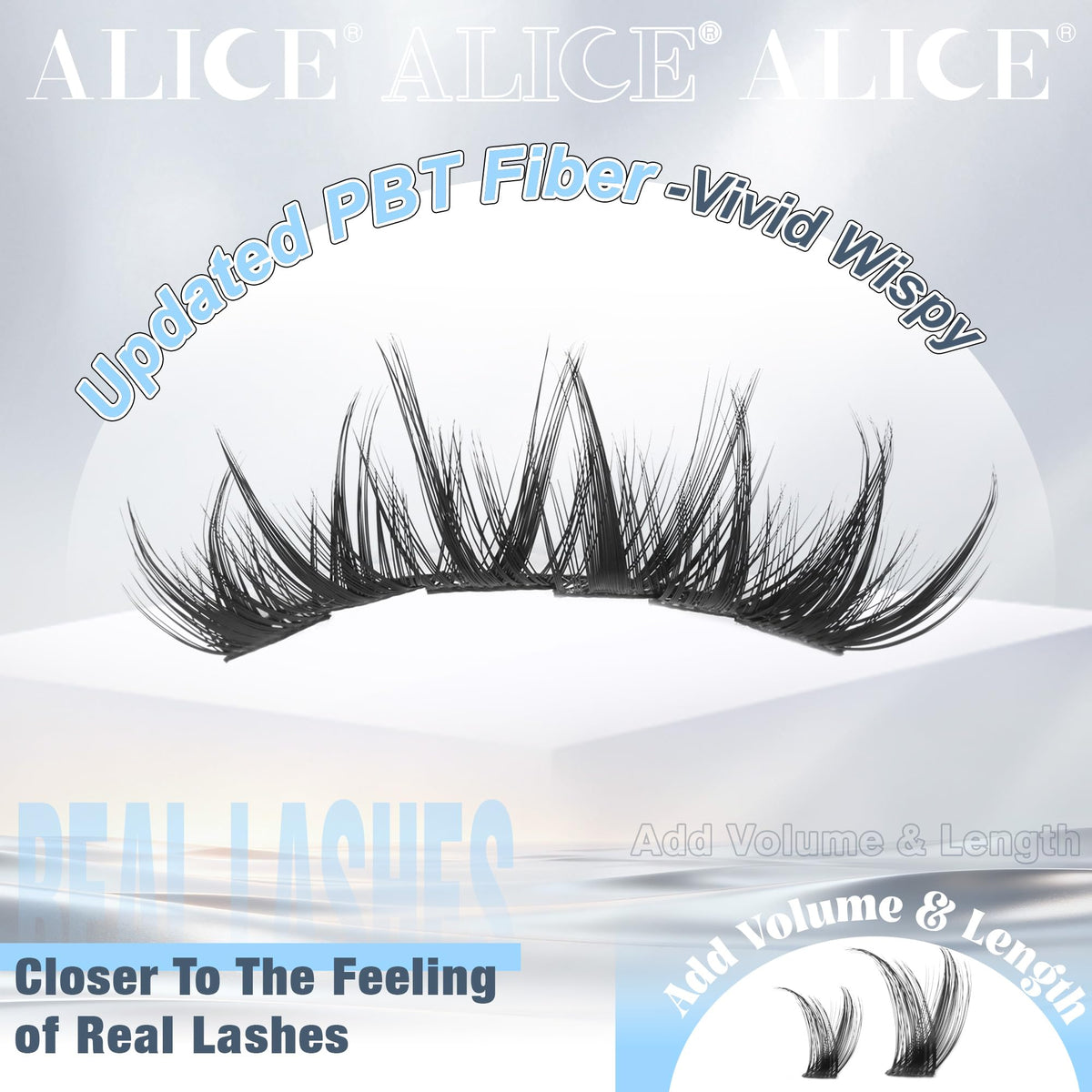 ALICE clusters on tray with scale view highlighting 10–14mm length options