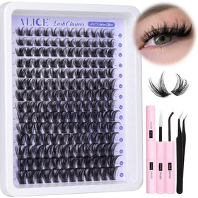 ALICE front packaging of lash clusters kit showing contents and brand benefits