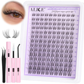 ALICE front packaging showing full lash cluster kit and included tools for easy use