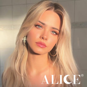 ALICE hand applying a cluster lash to show DIY ease and quick results
