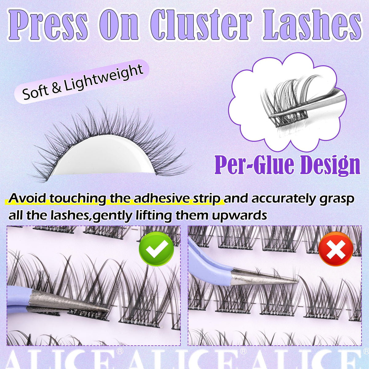 ALICE lash length comparison next to a ruler, precise 8–14mm sizing benefit