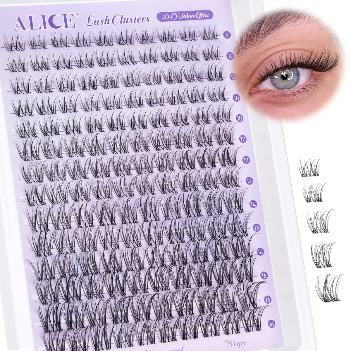 ALICE finished evening makeup look showing buildable volume