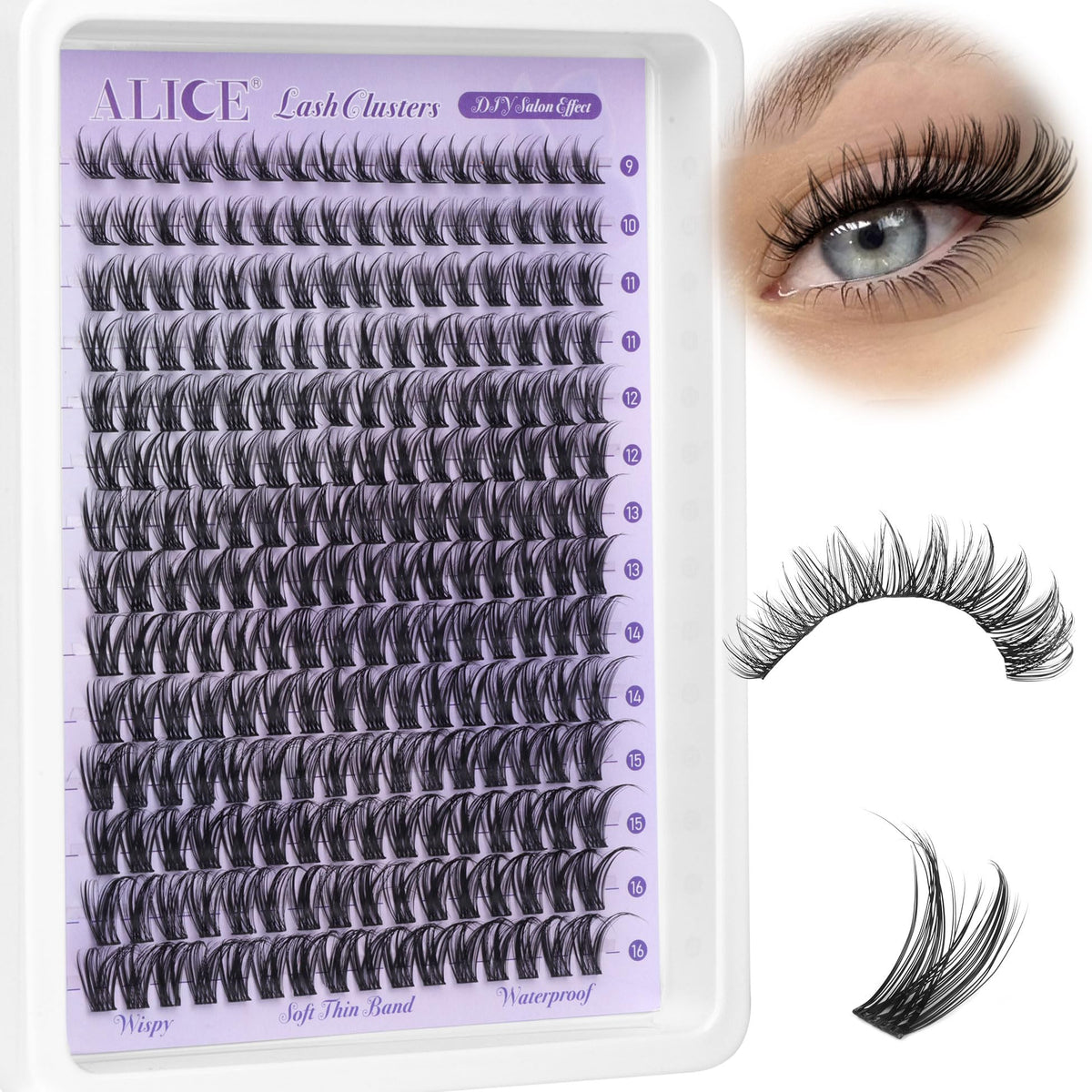 ALICE evening look using clusters for fluttery, lifted lashes