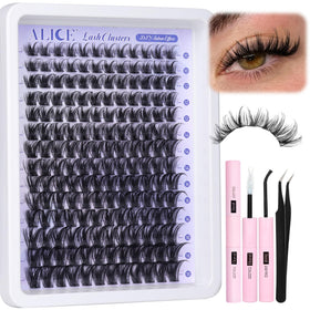 ALICE model wearing wispy cluster lashes in lifestyle setting for glamorous finish