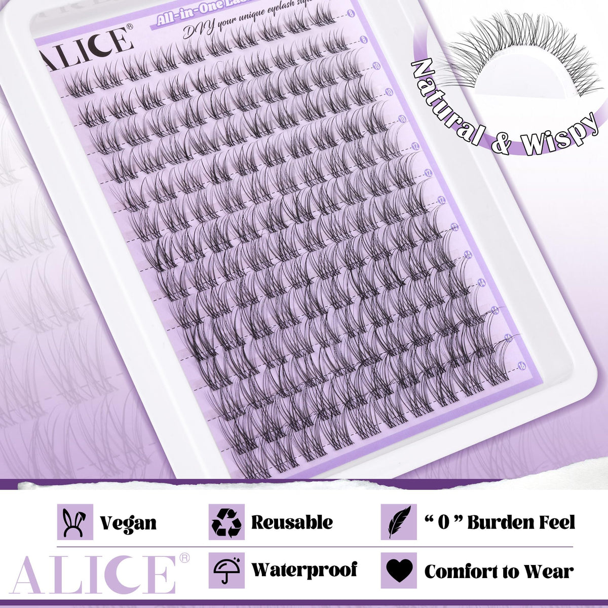 ALICE lifestyle shot of a woman wearing kit lashes for camera-ready confidence