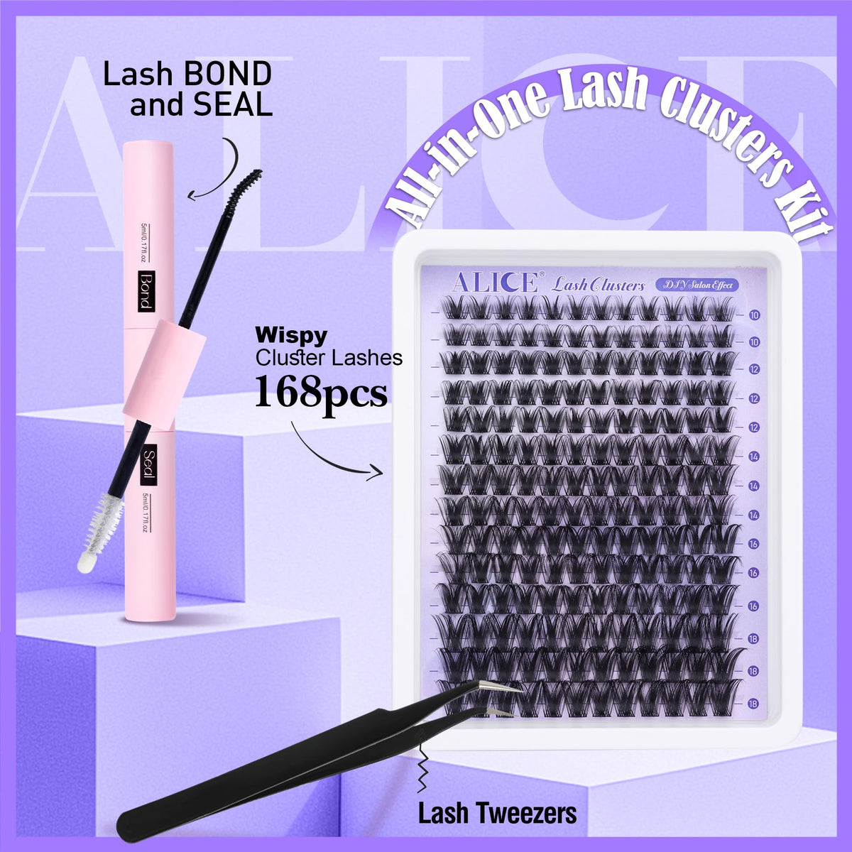 ALICE clusters beside ruler showing 10mm to 18mm length options for precision