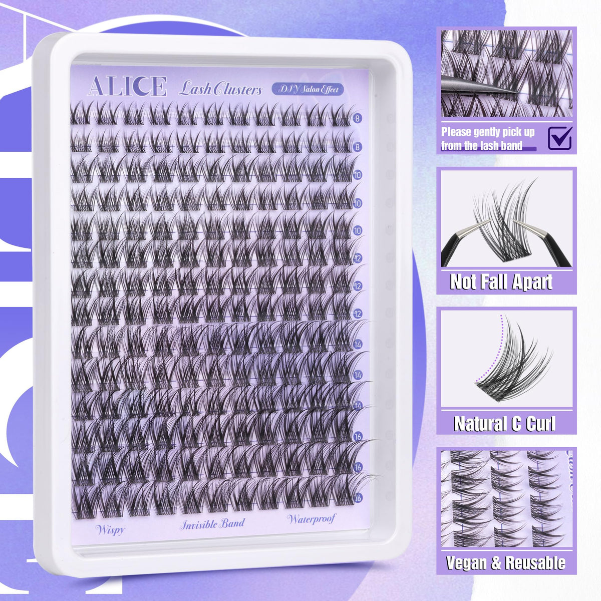 ALICE soft silk-like lash fiber texture highlighting lightweight comfort