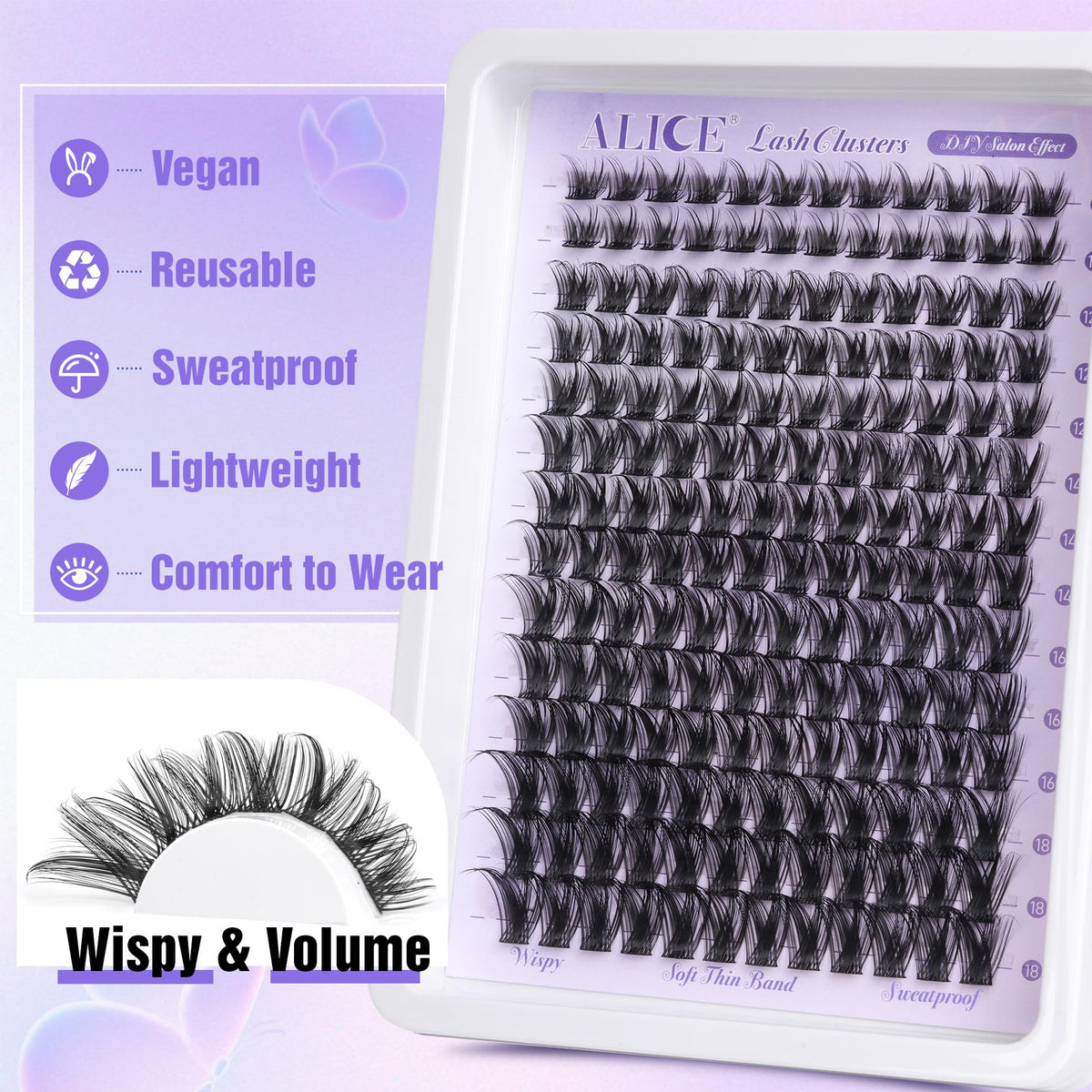 ALICE ultra-thin lash band detail showing seamless blend benefit