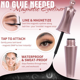 ALICROWN before and after cat‑eye comparison showing added length and lift benefit
