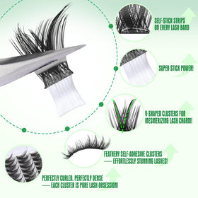 ALICROWN HAIR hands using tweezers to place a cluster for precise application
