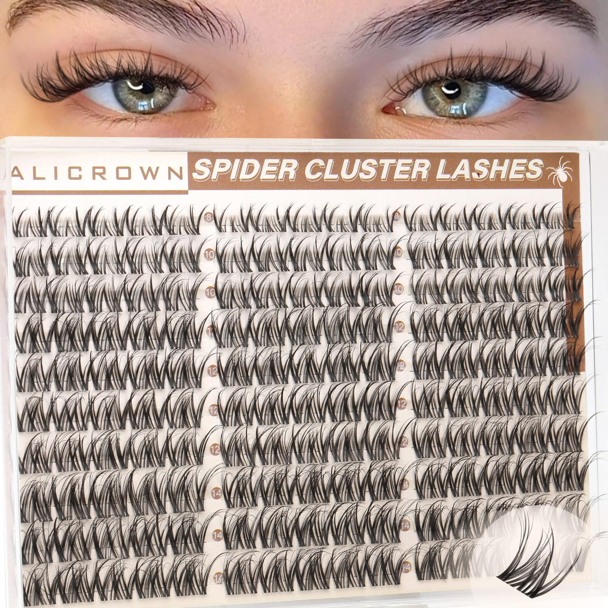 ALICROWN HAIR front packaging showing 150-piece cluster kit and benefits