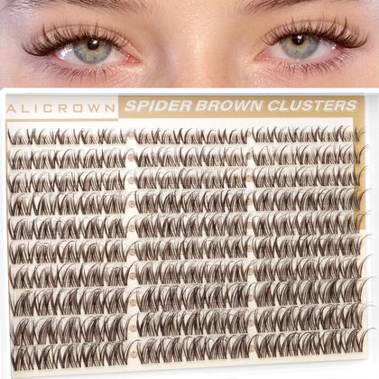 ALICROWN HAIR front packaging of brown lash clusters showing set and quantity for easy purchase