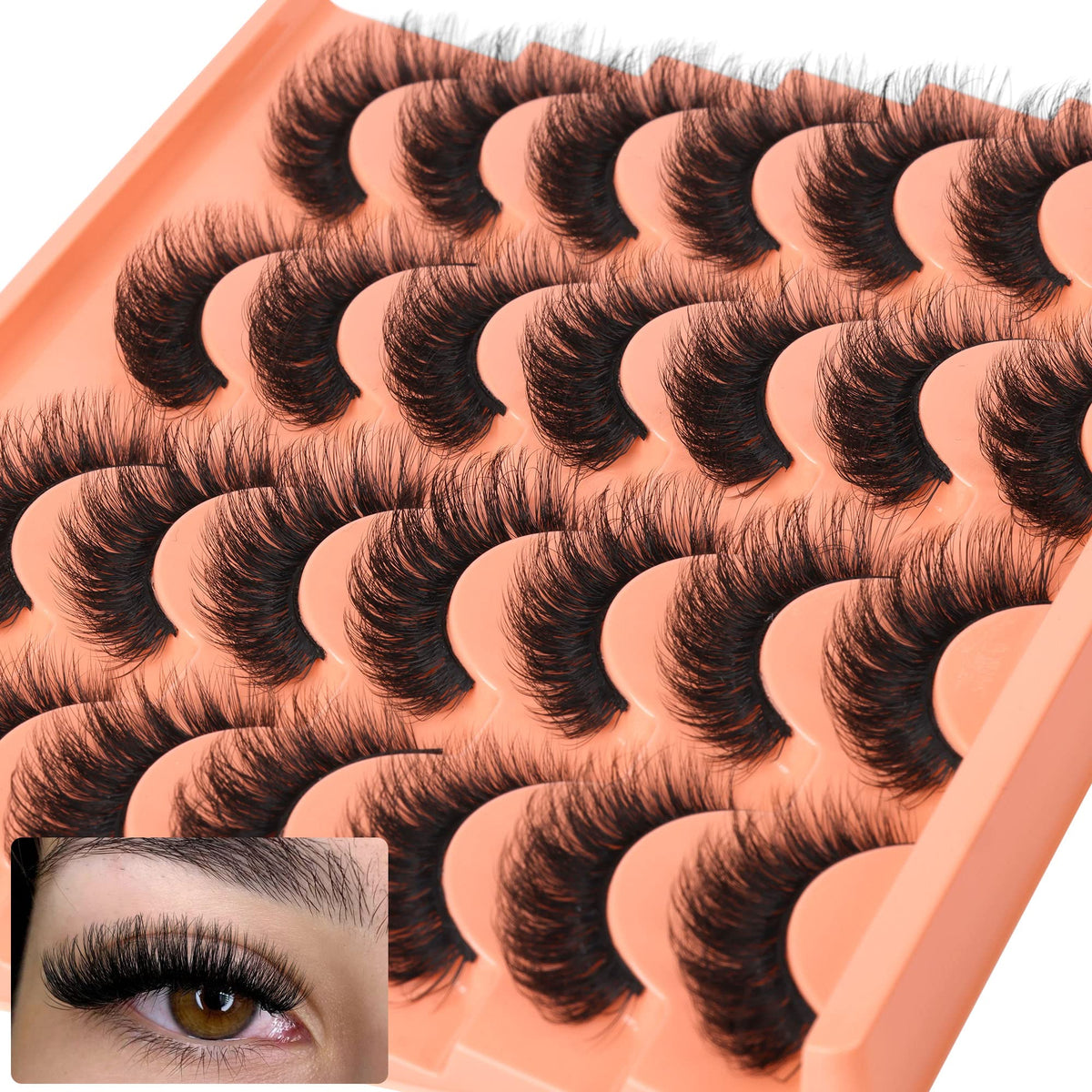 ALICROWN HAIR packaging front view showing 14 pairs and tidy storage benefit