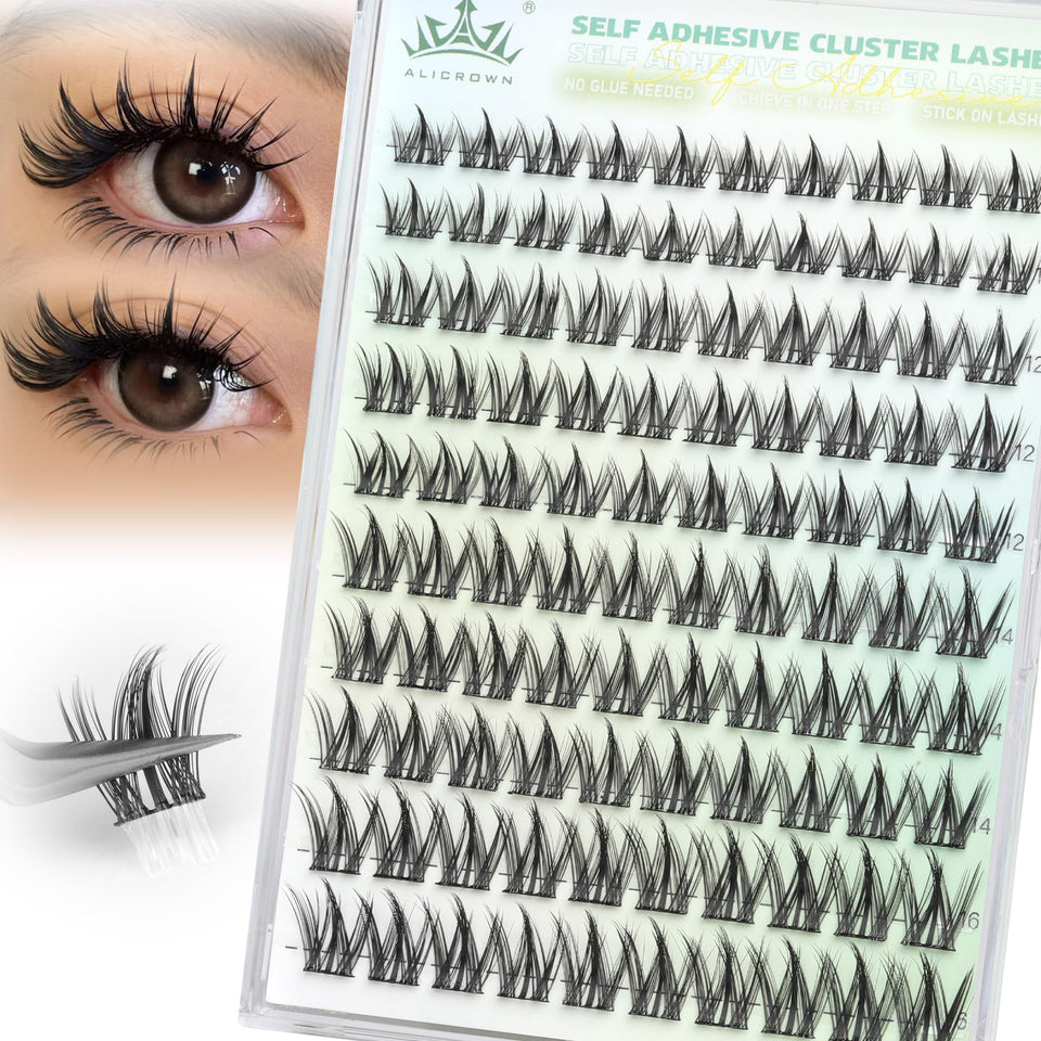 ALICROWN HAIR front packaging showing 100pcs manga lash clusters for easy DIY
