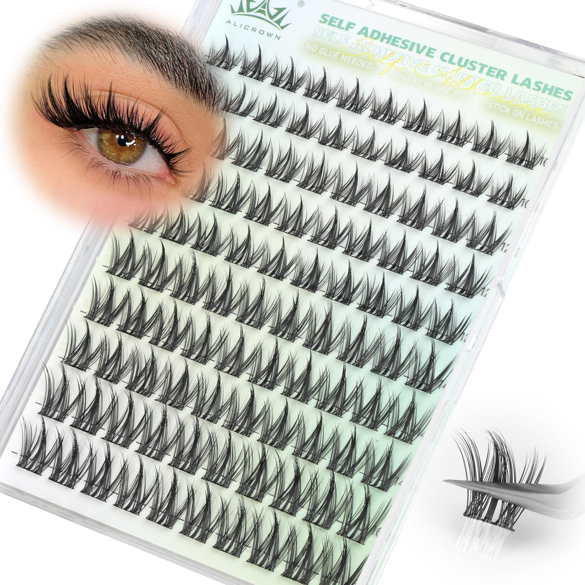 ALICROWN HAIR lifestyle shot on model for cosplay-ready dramatic eye enhancement