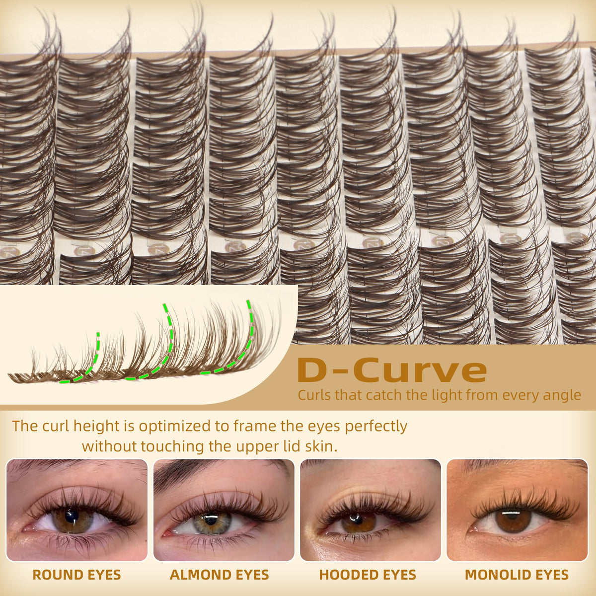ALICROWN HAIR model wearing brown clusters demonstrating soft daytime enhancement