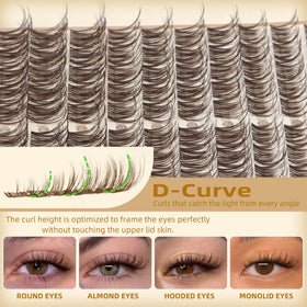ALICROWN HAIR model wearing brown clusters demonstrating soft daytime enhancement