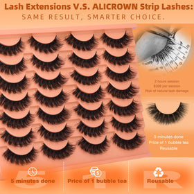 ALICROWN HAIR lashes worn on eye creating a lifted cat-eye benefit