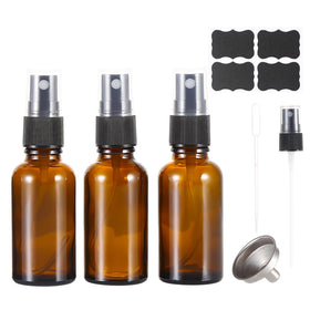 ALIFEIA amber glass front view showing three bottles and travel convenience