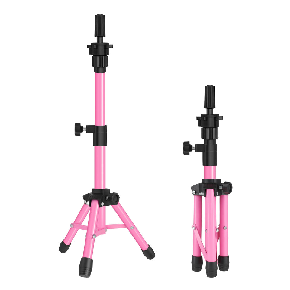 AliLeader front view tripod in pink showing full stable base and benefit secure support
