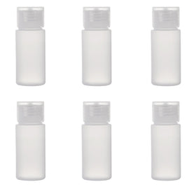 ALINK front view of six 30ml bottles showing clear bodies and flip caps for travel packing