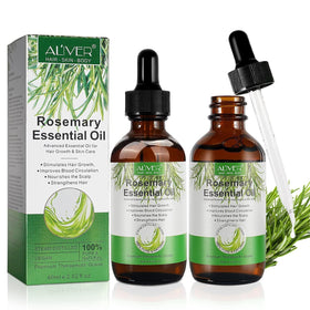 ALIVER rosemary oil front packaging showing two bottles and label benefits