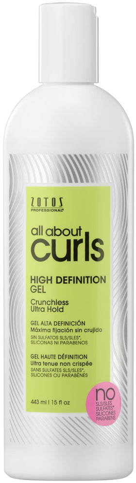 All About Curls front packaging showing label and size, clear benefit: brand clarity