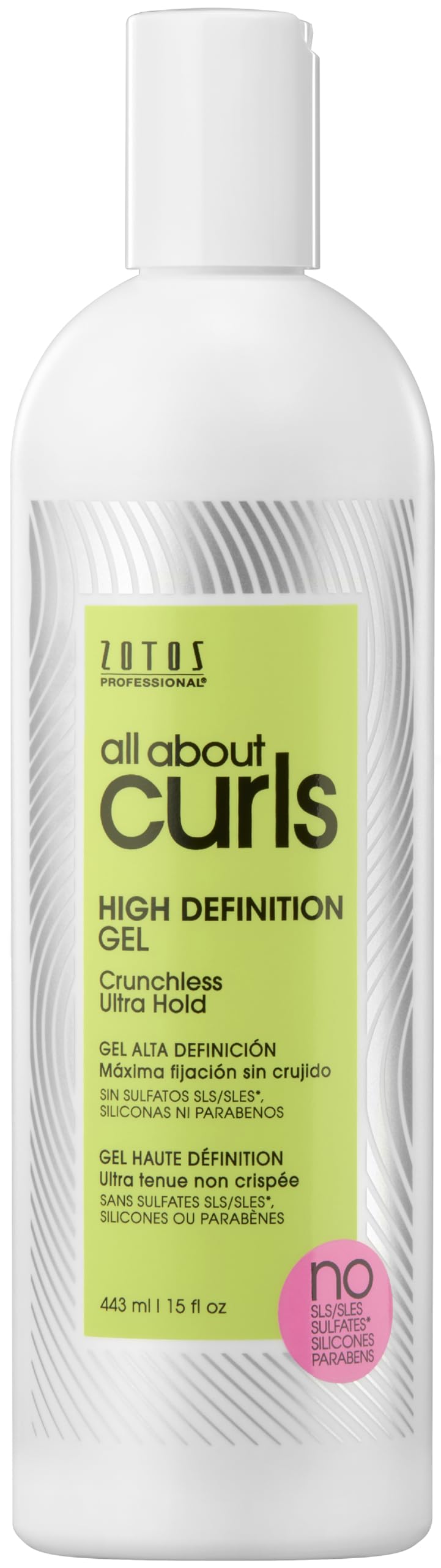 All About Curls front packaging showing label and size, clear benefit: brand clarity