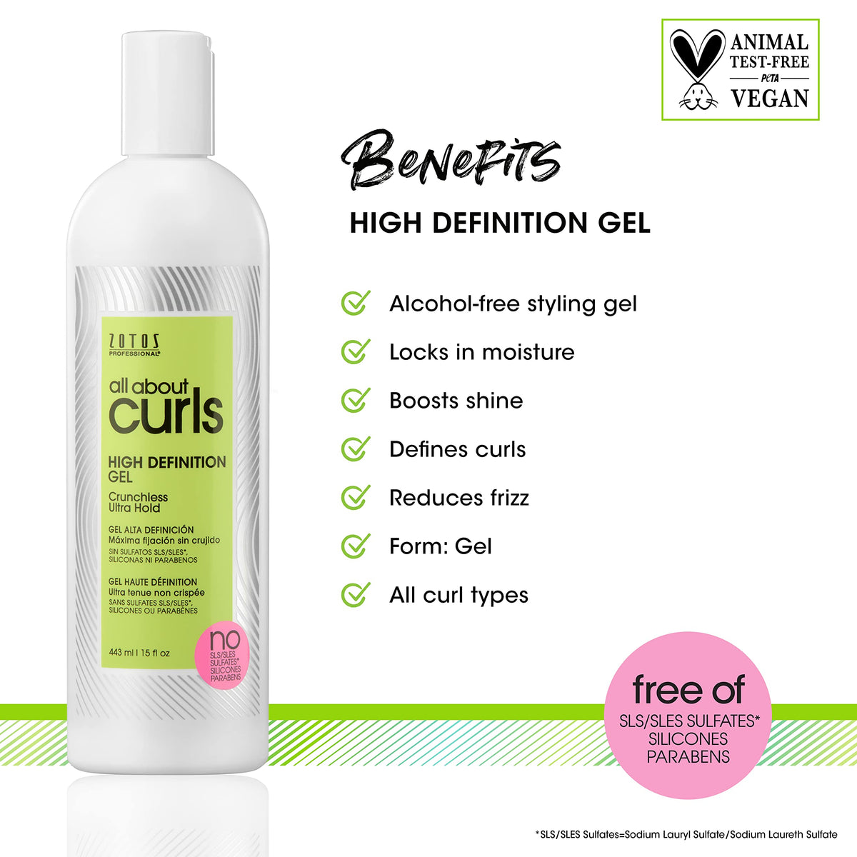 All About Curls pump and cap detail, functional dispenser for easy controlled use
