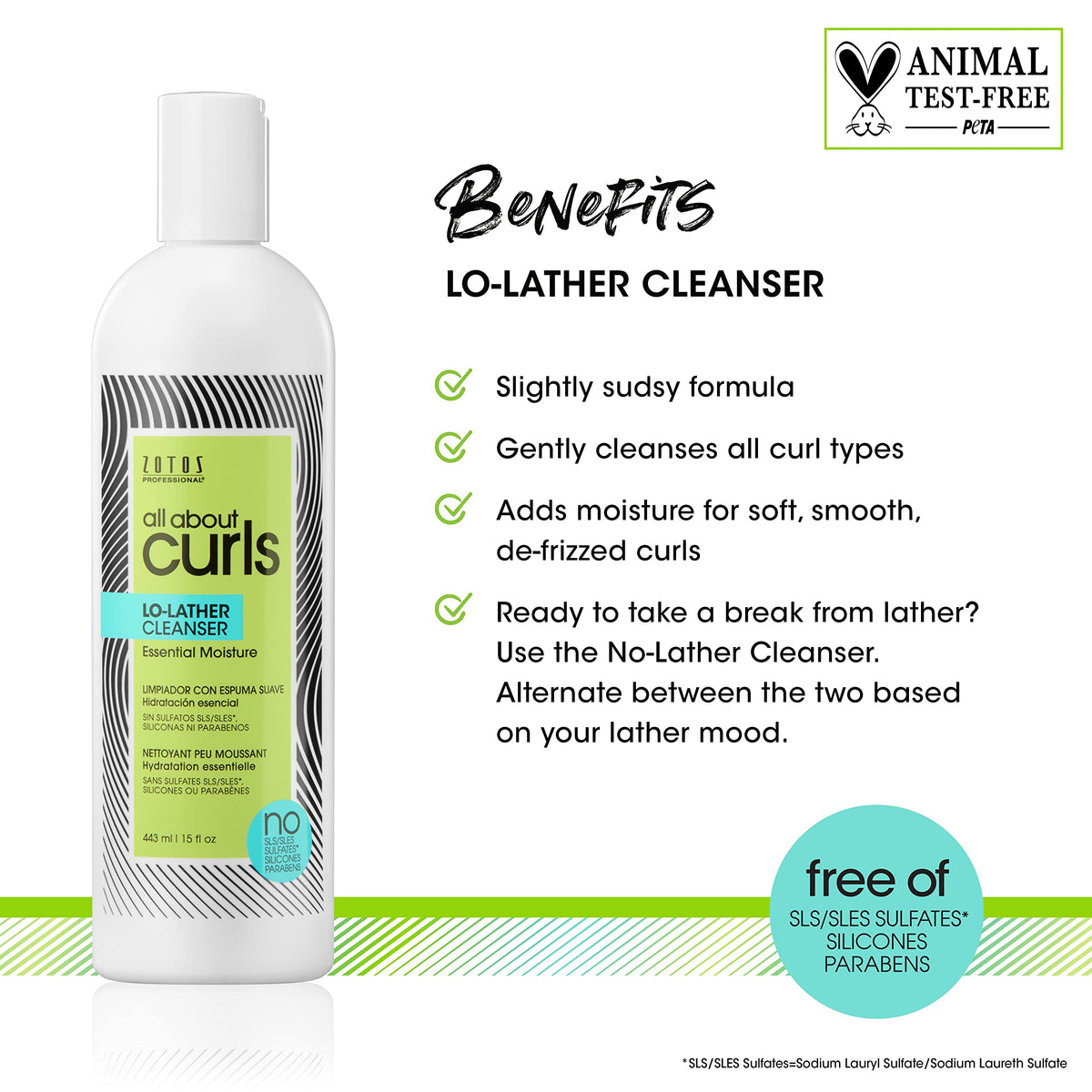 All About Curls label close-up highlighting ingredient claims and benefits