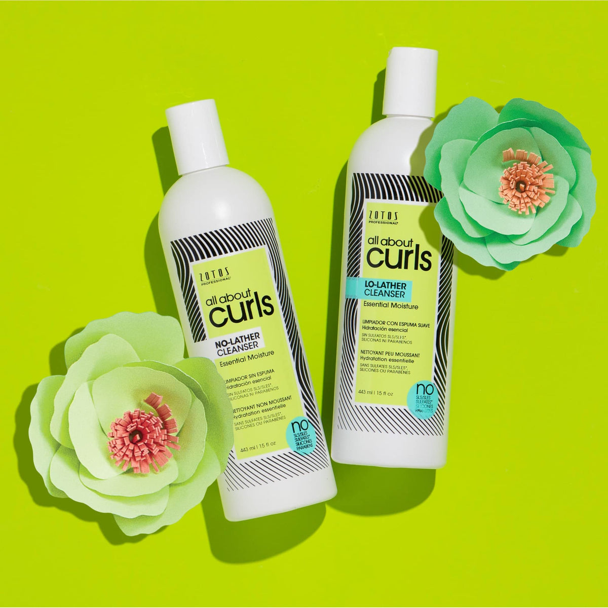 All About Curls shampoo with conditioner and styling products for a complete routine