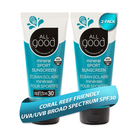 All Good front packaging showing SPF 30 and sport benefits