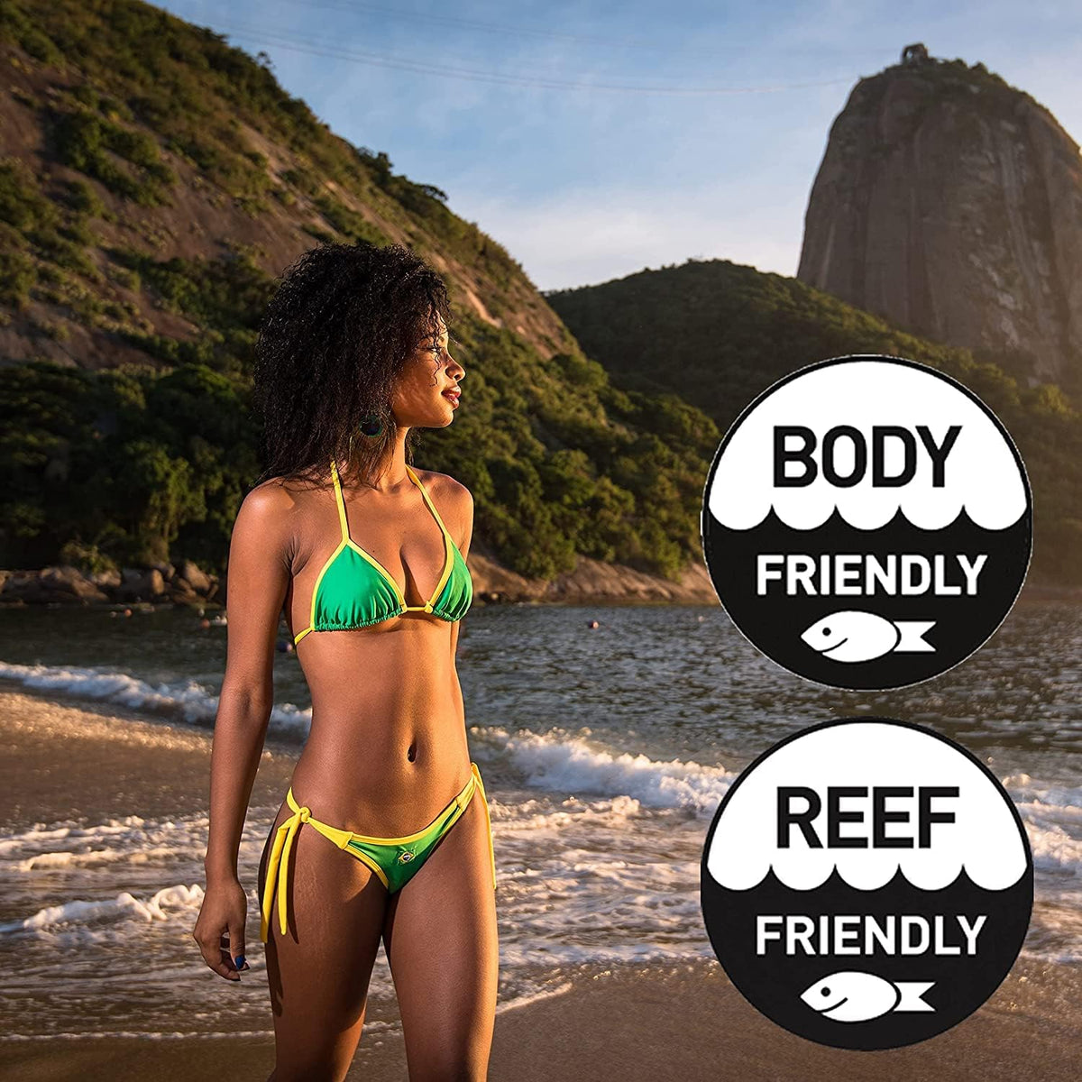 All Good ingredients label highlighting reef-friendly mineral formula and botanicals