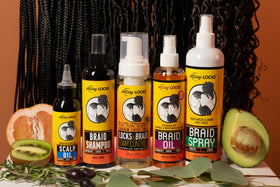 AllDay Locks used on styled braids in lifestyle scene giving long-lasting shine and neatness benefit