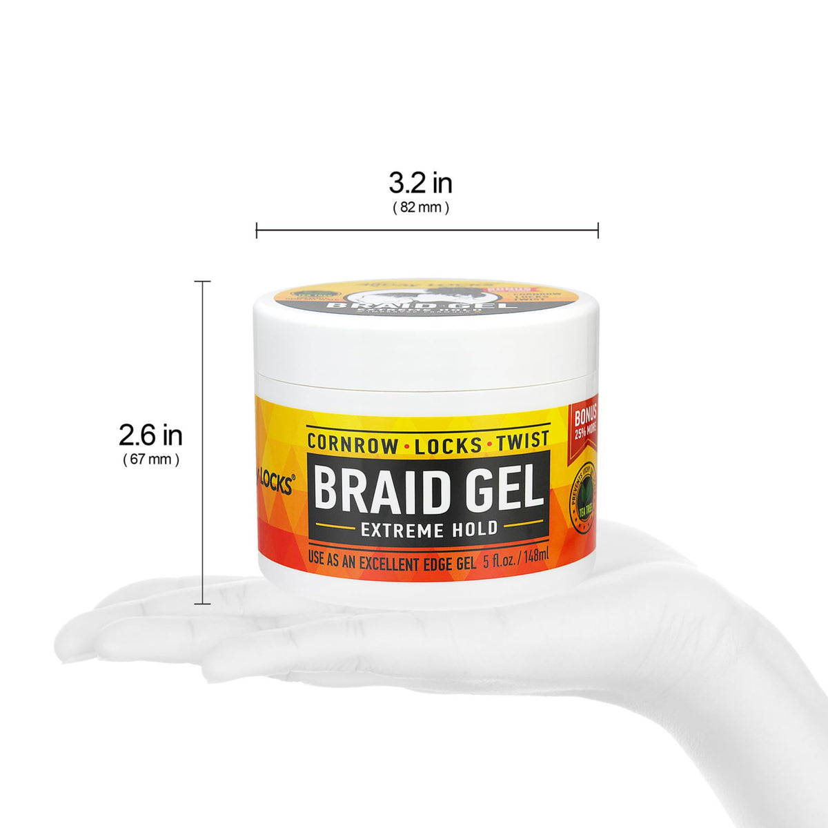 AllDay Locks gel being worked into hands to show easy application and quick spread