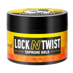 AllDay Locks front jar showing product and clear labeling for strong hold
