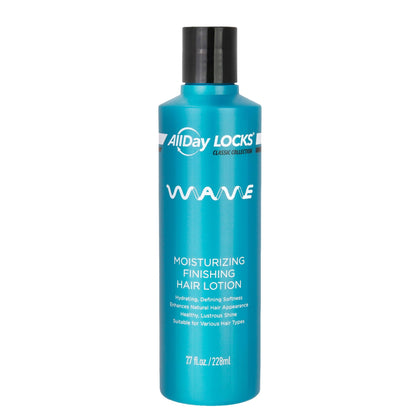 AllDay Locks front packaging showing Classic Wave lotion and benefits