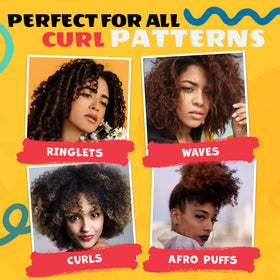 AllDay Locks lifestyle model with defined curls showcasing natural shine and bounce