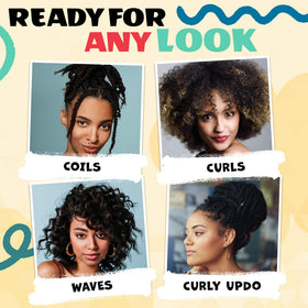 AllDay Locks on woman with defined waves enjoying frizz-controlled, shiny hair