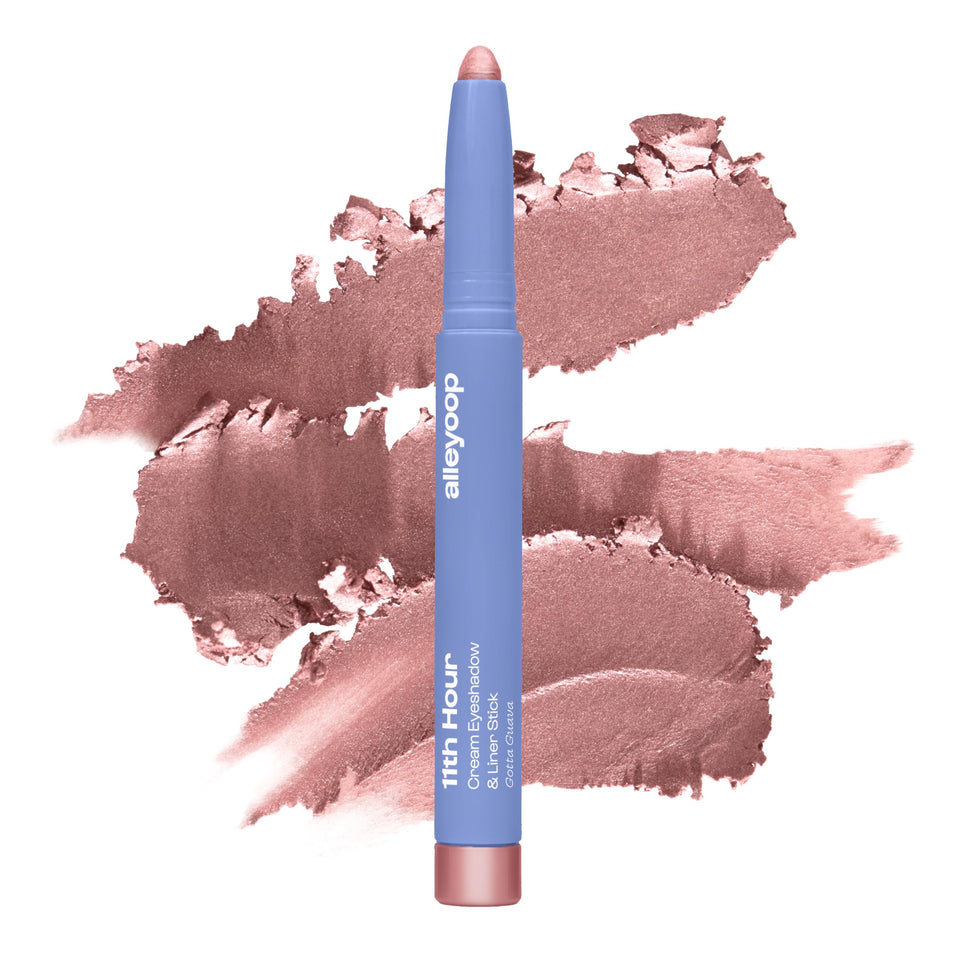 ALLEYOOP product front packaging showing rose shimmer shade and benefits
