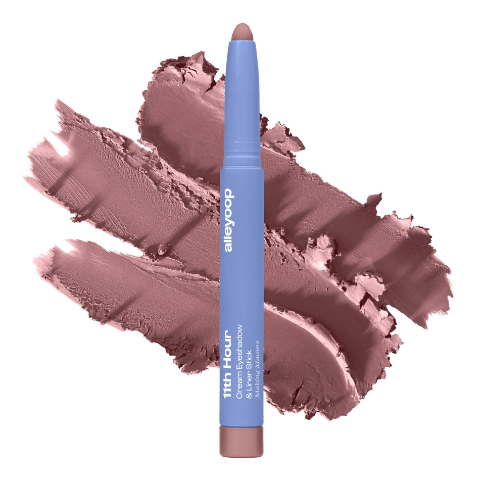 ALLEYOOP front packaging showing mauve matte stick and branding, easy grab-and-go