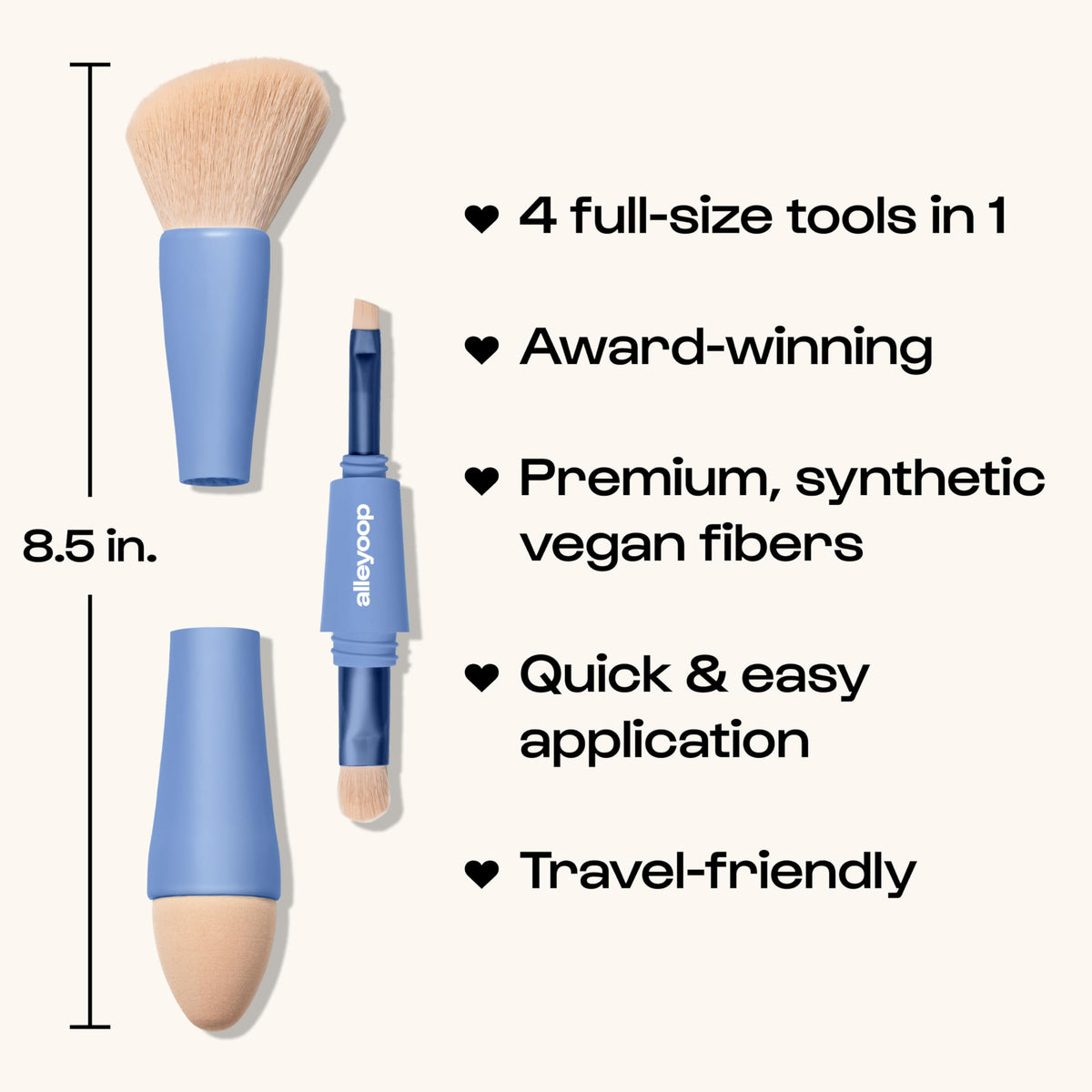 ALLEYOOP close-up of brush head showing soft texture for smooth application