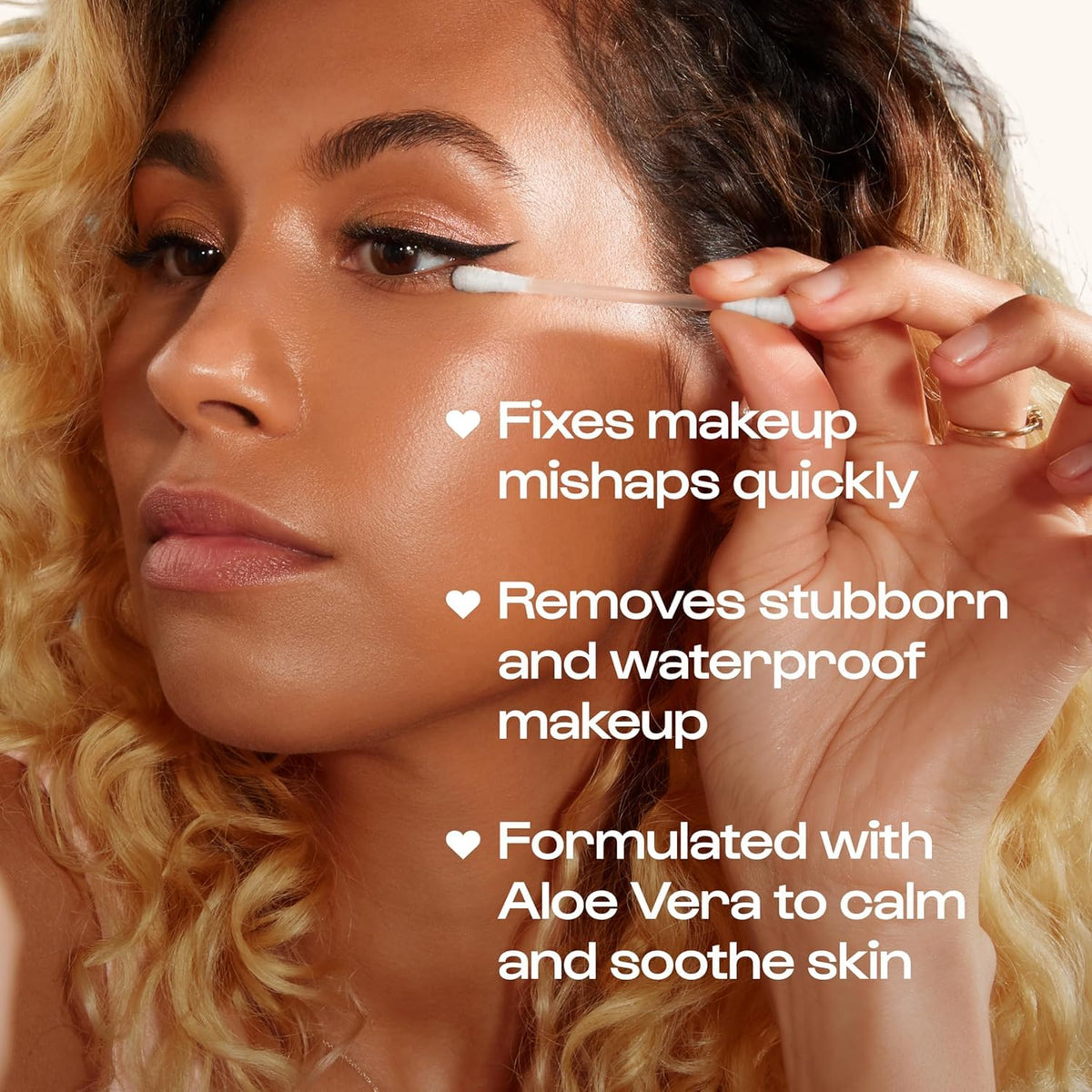 ALLEYOOP close-up of liquid-filled cotton tip highlighting easy snap-release feature