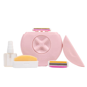 Alleyoop dusty pink travel case showing organized kit and portable convenience