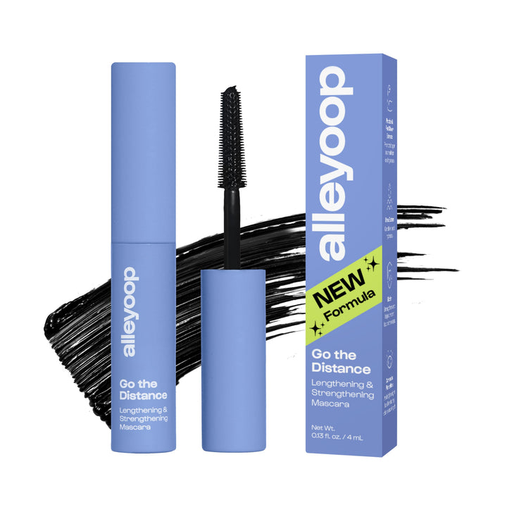 ALLEYOOP front packaging mini tube showing compact black mascara